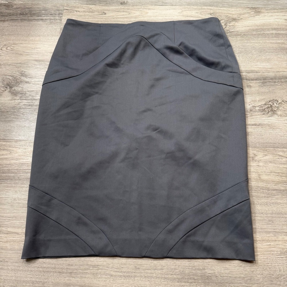 Body by Victoria Gray Pencil Skirt Geometric Seam Career Workwear Size 12